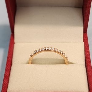 Moissanite Rose Gold over Sterling Stacker Ring